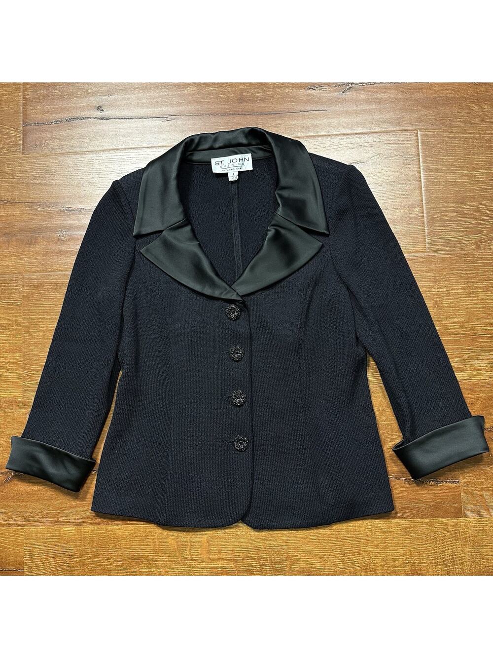St John Evening By Marie Gray Jacket 4 Black Quiet Luxury Wealth Money Chic Glam